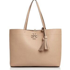 Tory Burch Beige Leather Tote with Tassel